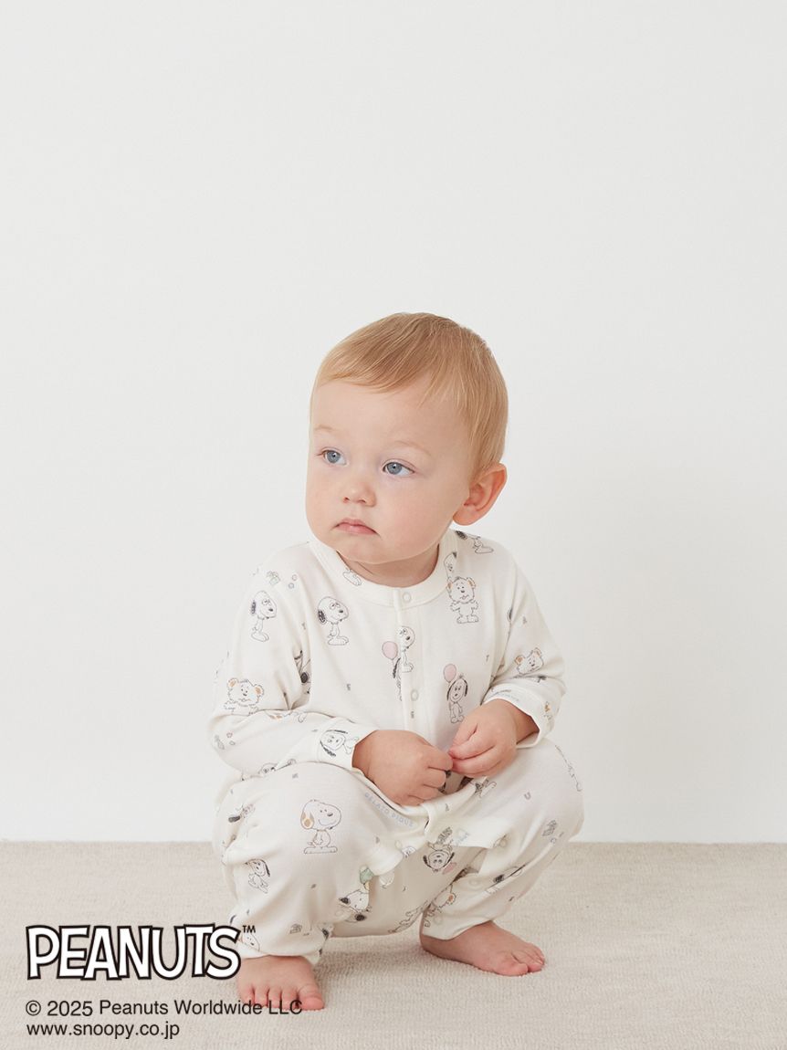 【新品・未開封・正規品・Sサイズ・140】 いちご柄 ロンパース ジェラピケ PEANUTS PUPPIES】【BABY】総柄ロンパース(ロンパース)｜ルームウェア