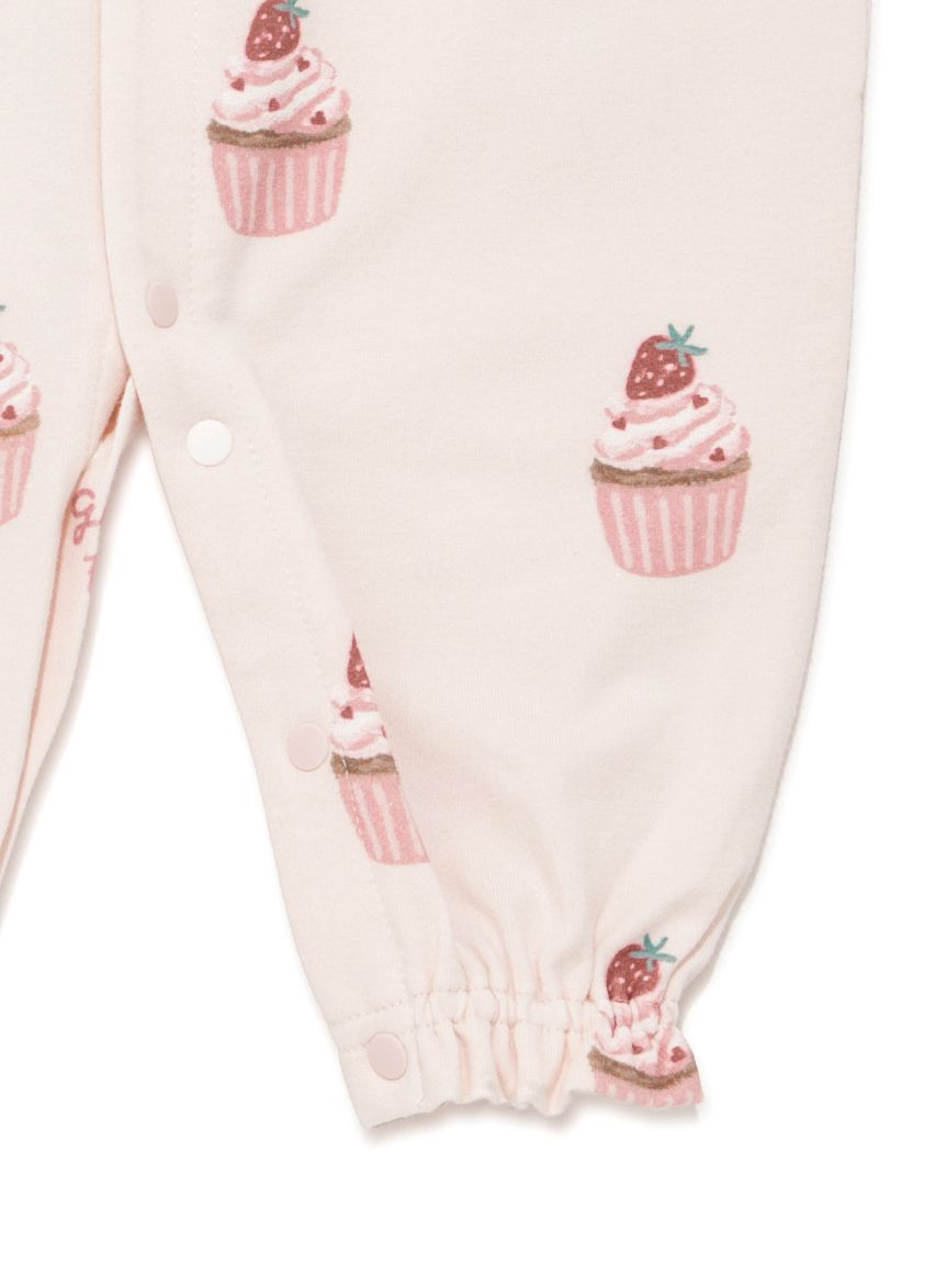 BABY】新生児カップケーキ柄2WAYオール(新生児 (50cm))｜ルームウェア