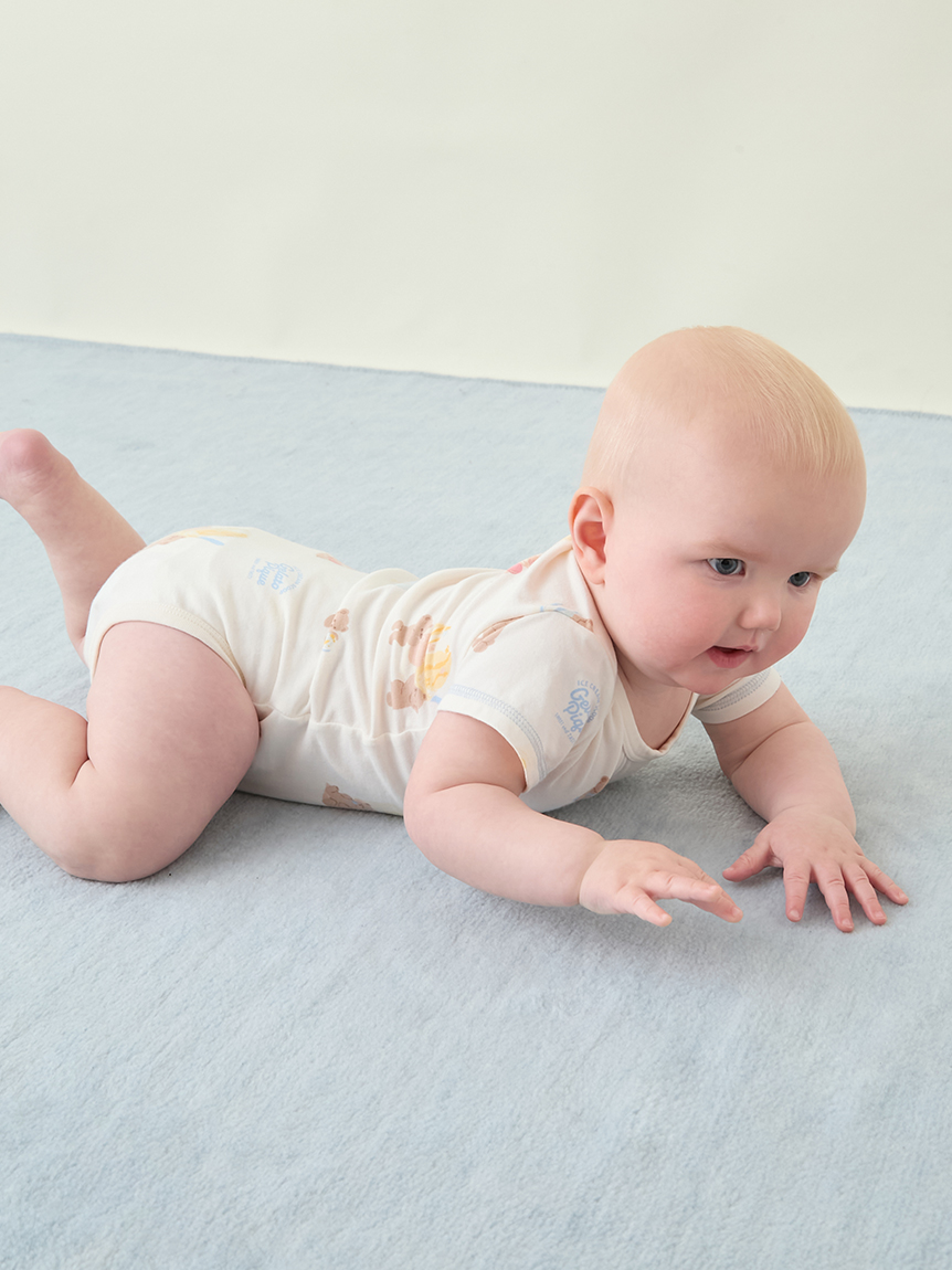 BABY】【接触冷感】アイスクリームベア柄ボディスーツ(ボディスーツ