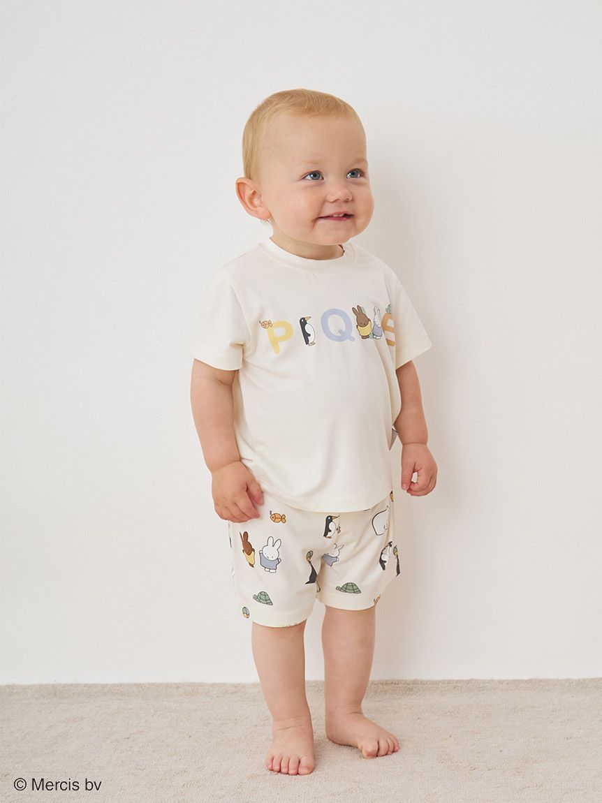 ジェラートピケ Dick Bruna 接触冷感ショートパンツ　ミッフィー　グレー Dick Bruna】【接触冷感】総柄ショートパンツ(ショートパンツ