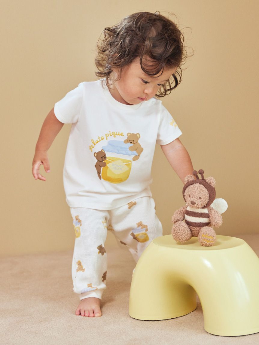 ジェラートピケ ドーナッツベア柄Tシャツ&ロングパンツ　セット gelato pique ジェラートピケ ドーナツベア柄ワンポイントT