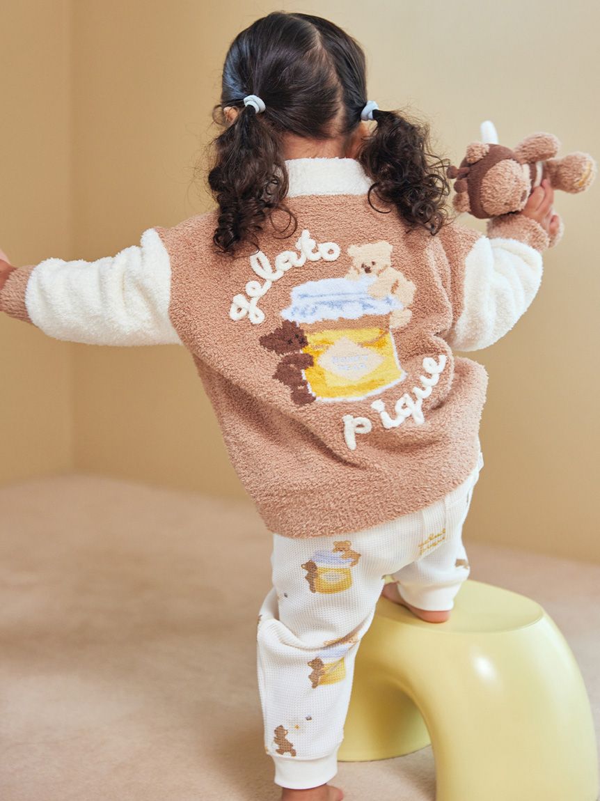新品♪ジェラートピケ　モコモコくまちゃんロングパンツ BABY】はちみつベア柄ロングパンツ(ロングパンツ)｜ルームウェア