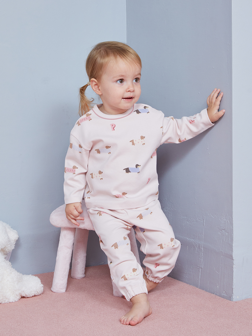 BABY】ダックスフンド柄ロングパンツ(ロングパンツ)｜ルームウェア