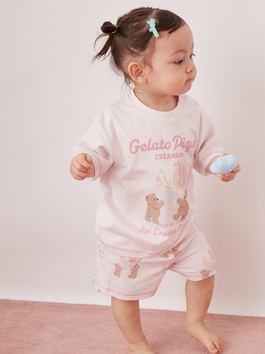 BABY】【接触冷感】アイスクリームベア柄ショートパンツ(ショート
