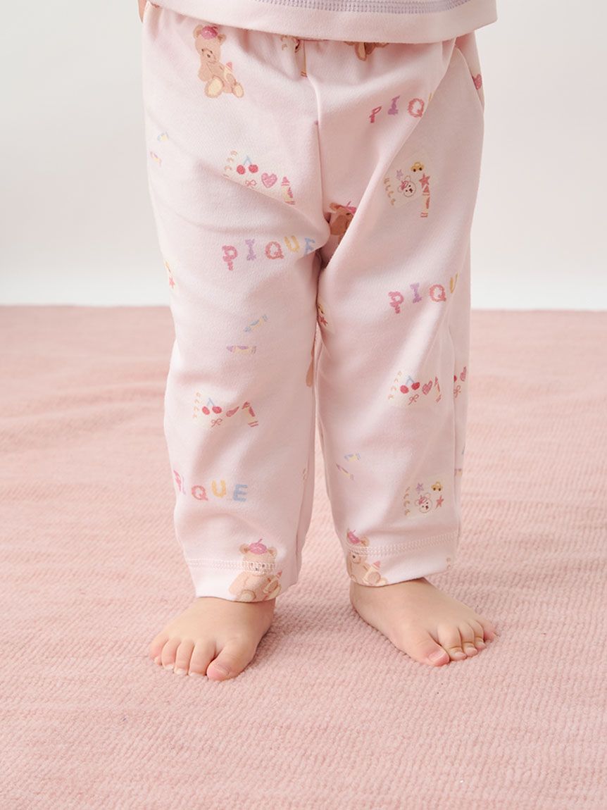BABY】ドローイングベア柄ロングパンツ(ロングパンツ)｜ルームウェア