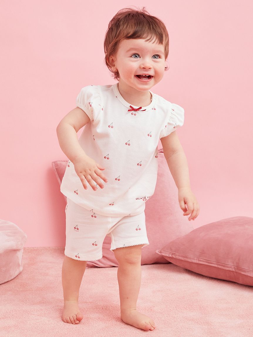 BABY】チェリー柄Tシャツ(カットソー＆Tシャツ)｜ルームウェア