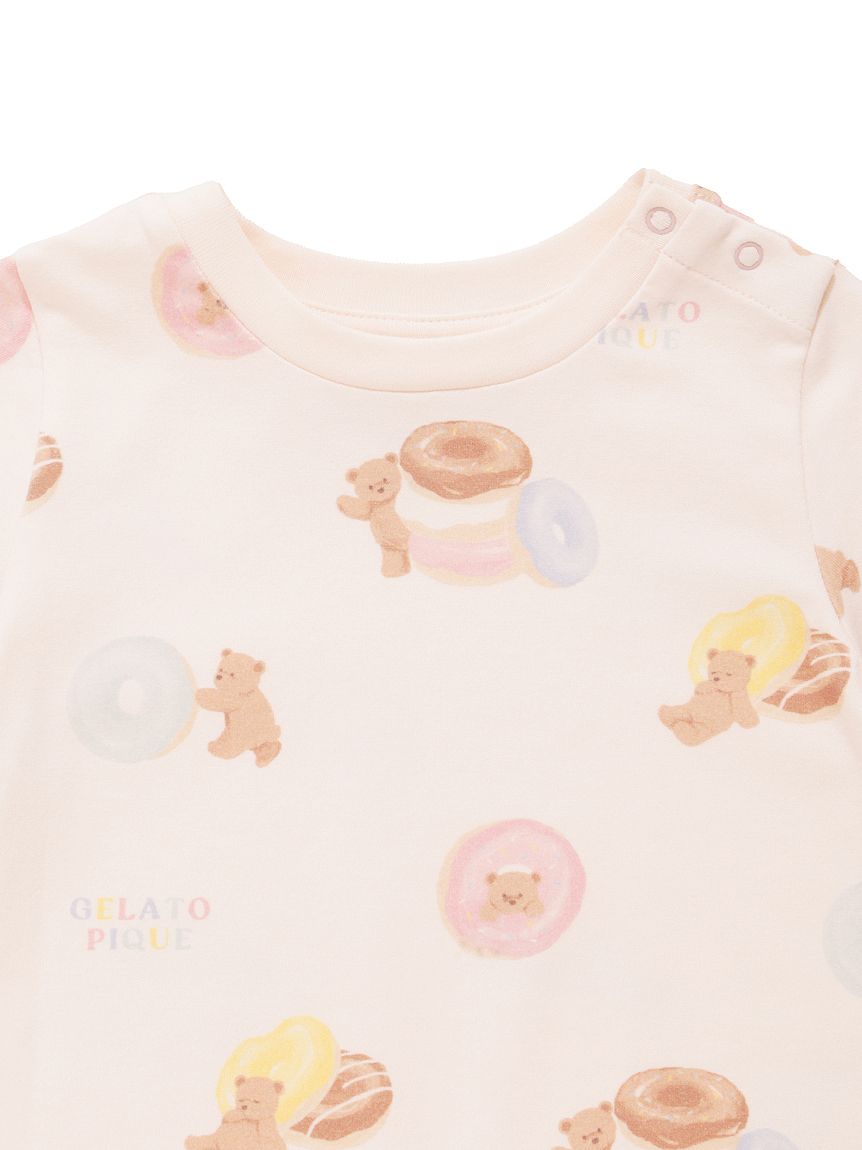 ジェラートピケ 【BABY】ドーナツベア　Tシャツ& ショートパンツ BABY】ドーナツベアワンポイントTシャツ(カットソー＆Tシャツ