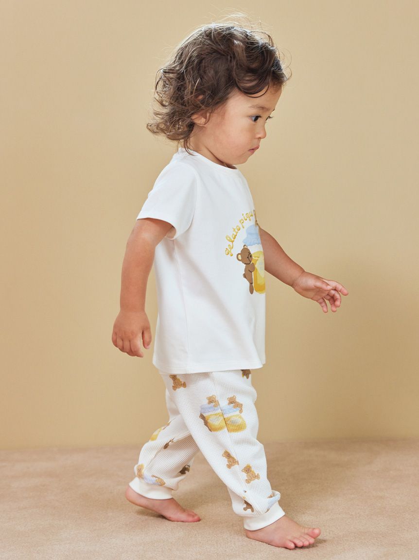BABY】はちみつベア柄ワンポイントTシャツ(カットソー＆Tシャツ