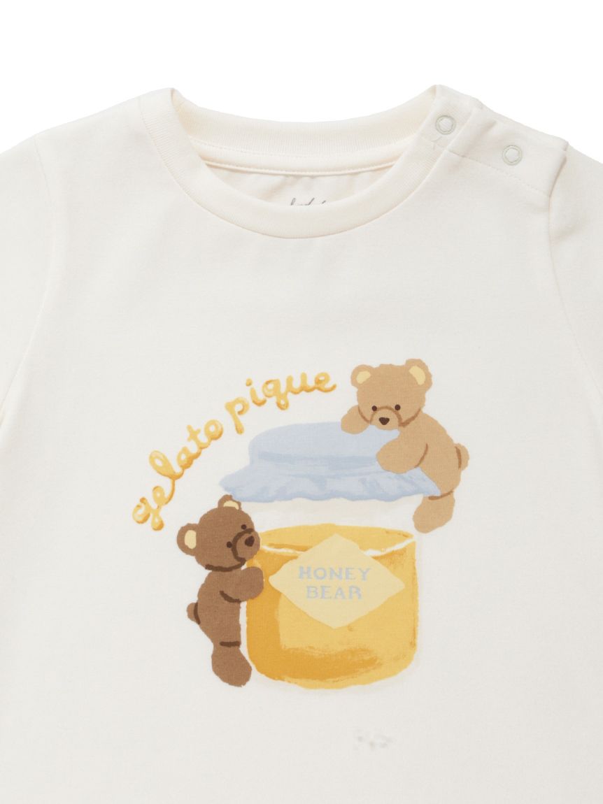【新品】ジェラートピケ　はちみつベア柄Tシャツ&ロングパンツセット 新品】ジェラートピケ はちみつベア柄Tシャツ&ロングパンツ
