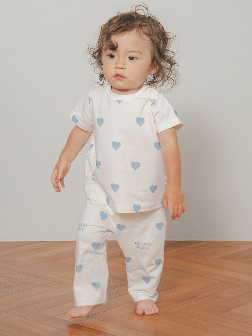 BABY】ハート柄Tシャツ(カットソー＆Tシャツ)｜ルームウェア