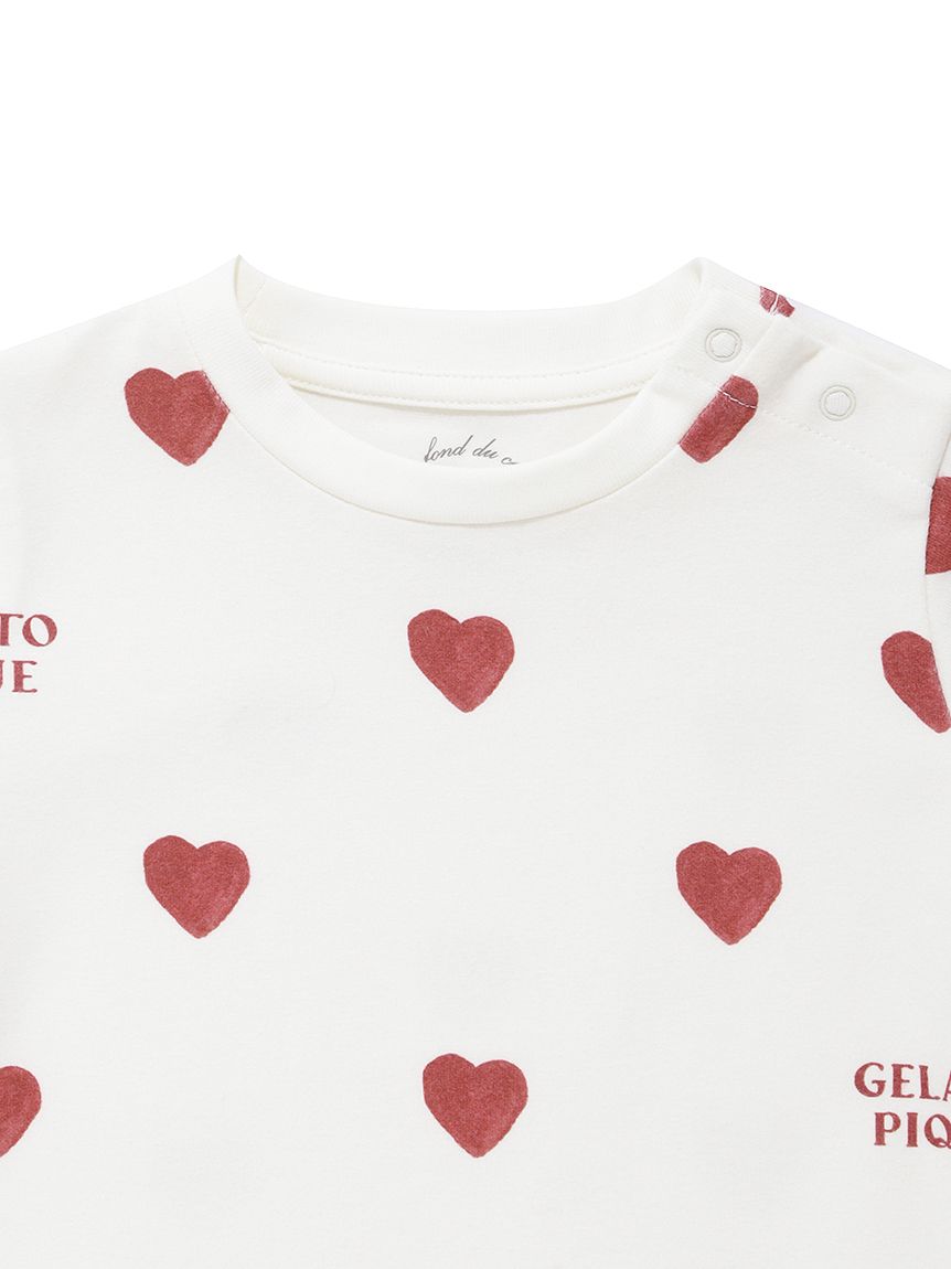 BABY】ハート柄Tシャツ(カットソー＆Tシャツ)｜ルームウェア