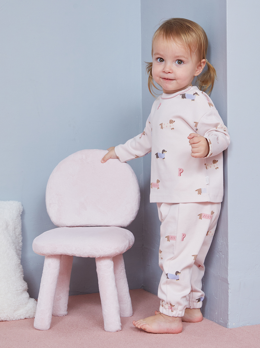 BABY】ダックスフンド柄ロンT(カットソー＆Tシャツ)｜ルームウェア