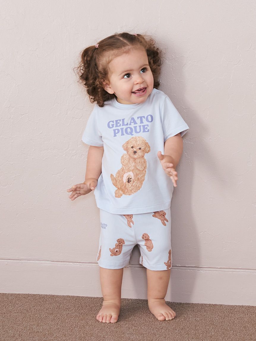 BABY】ドッグワンポイントTシャツ(カットソー＆Tシャツ)｜ルームウェア