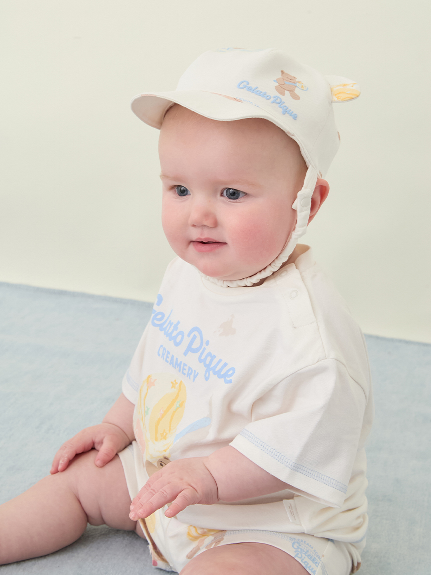 BABY】【接触冷感】アイスクリームベアワンポイントTシャツ(カットソー