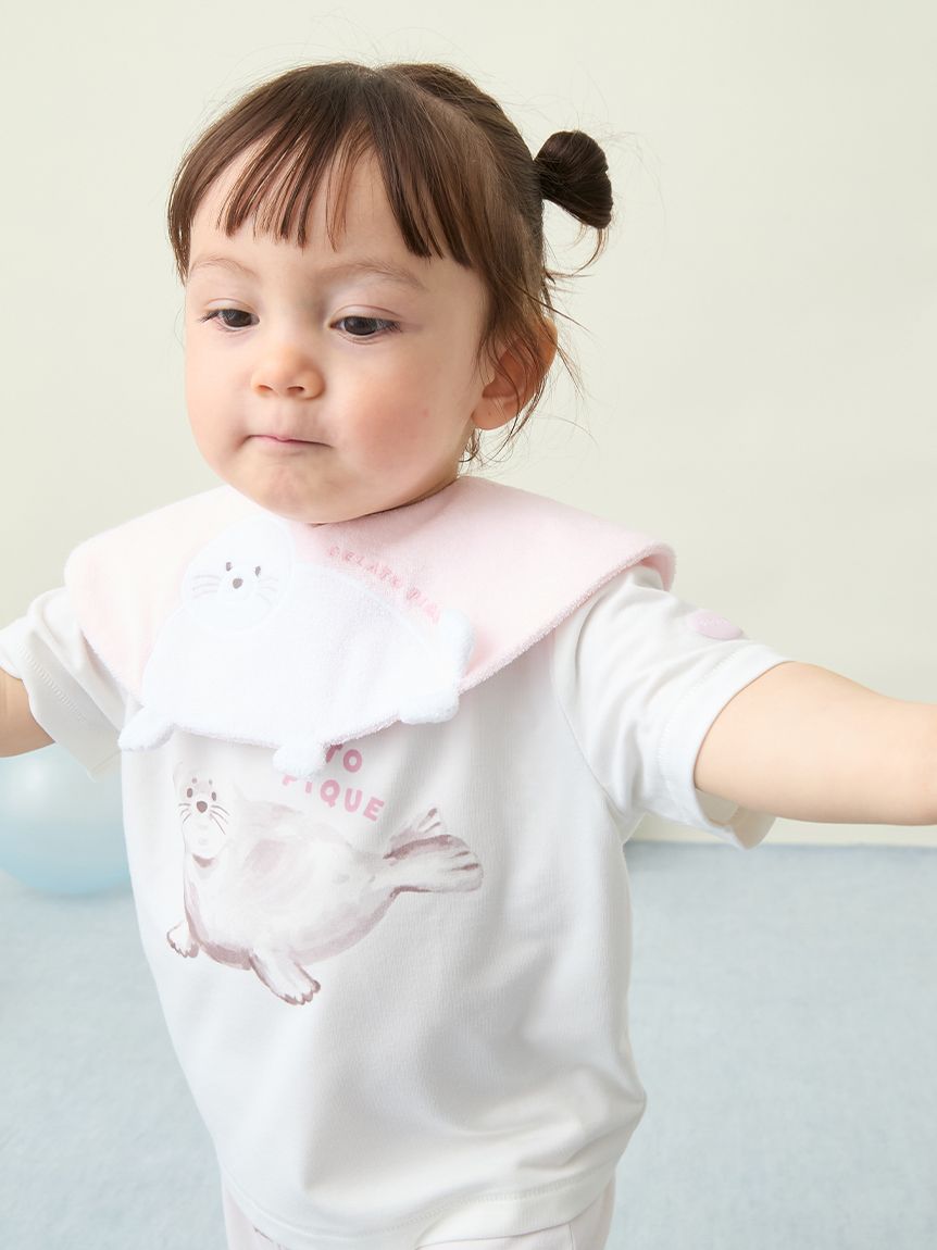 BABY】【接触冷感】シーアニマル柄ワンポイントTシャツ(カットソー＆T