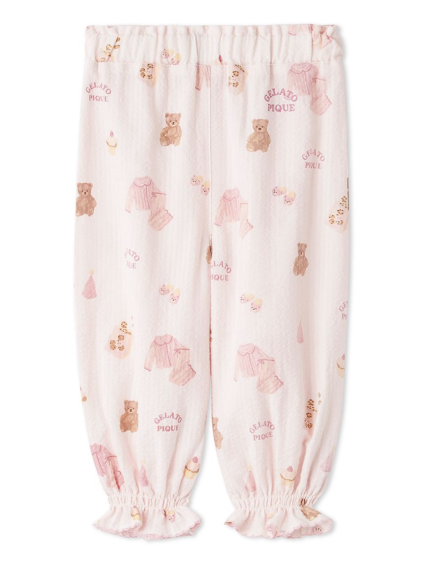 BABY】パジャマパーティー柄シャーリングロングパンツ(ロングパンツ