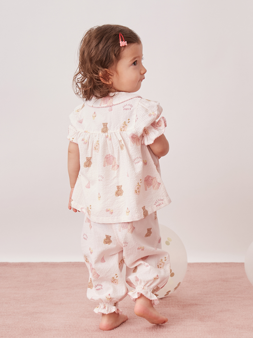 BABY】パジャマパーティー柄シャーリングシャツ(カットソー＆Tシャツ