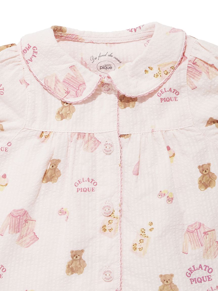 BABY】パジャマパーティー柄シャーリングシャツ(カットソー＆Tシャツ
