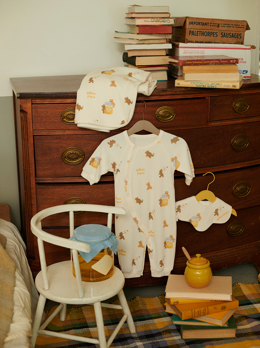 BABY】はちみつベア柄スタイ(スタイ)｜ルームウェア・パジャマ