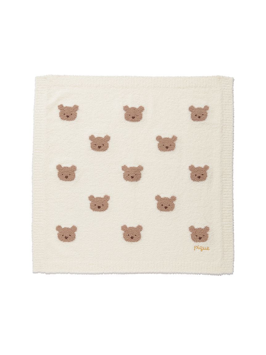 ベア刺しゅうのブランケット ラッピング済み】【BABY】ベビモコベアジャガードブランケット