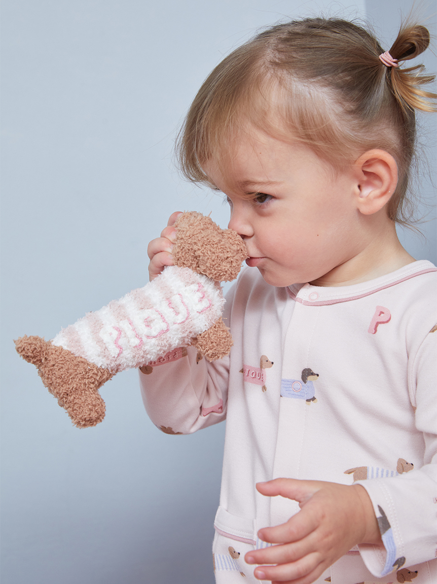 BABY】ベビモコダックスフンドラトル(ガラガラ)｜ルームウェア