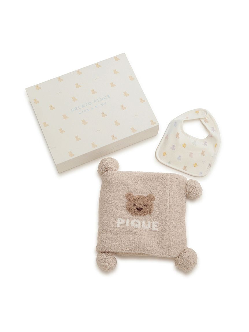 低価格 ラッピング済み】【BABY】ベアブランケット&スタイ2点セット ルームウェア・パジャマ