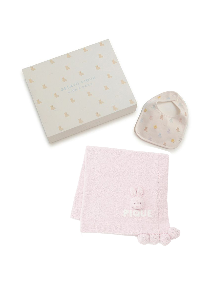 ラッピング済み】【BABY】ベアブランケット&スタイ2点セット ギフトBOX