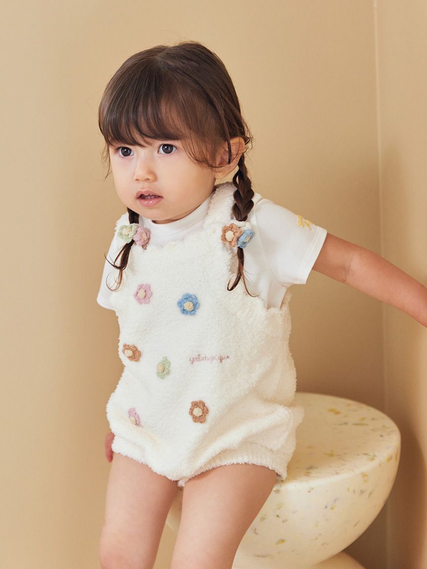 ラッピング済み】【BABY】ベビモコフラワーロンパース&レッグ