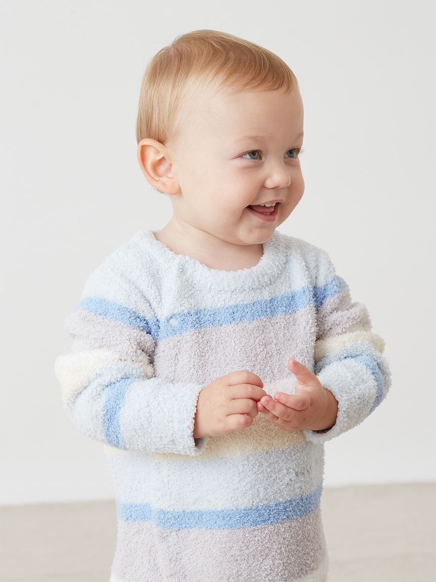 BABY】ベビモコカラフルボーダーロンパース(ロンパース)｜ルームウェア