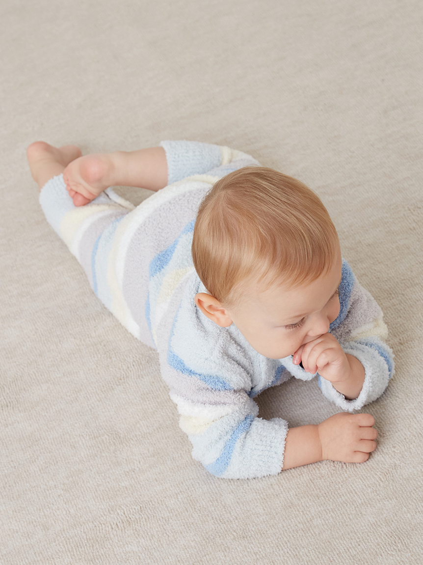 BABY】ベビモコカラフルボーダーロンパース(ロンパース)｜ルームウェア
