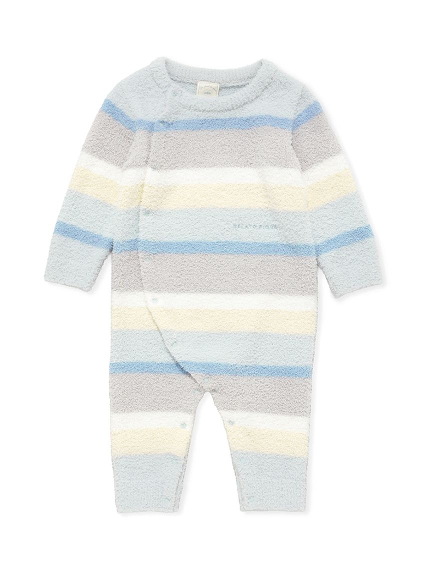 BABY】ベビモコカラフルボーダーロンパース(ロンパース)｜ルームウェア