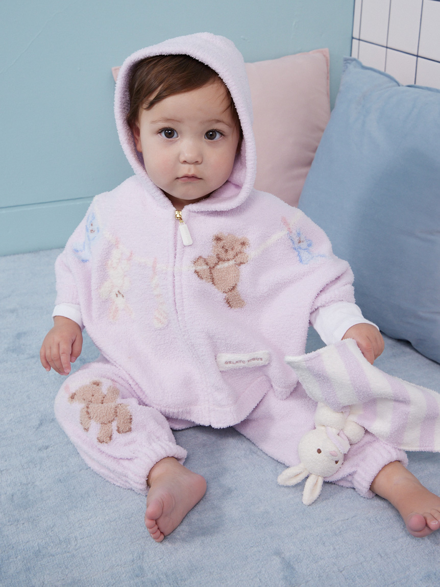 BABY】エアリーモコウォッシングアニマルジャガードロングパンツ