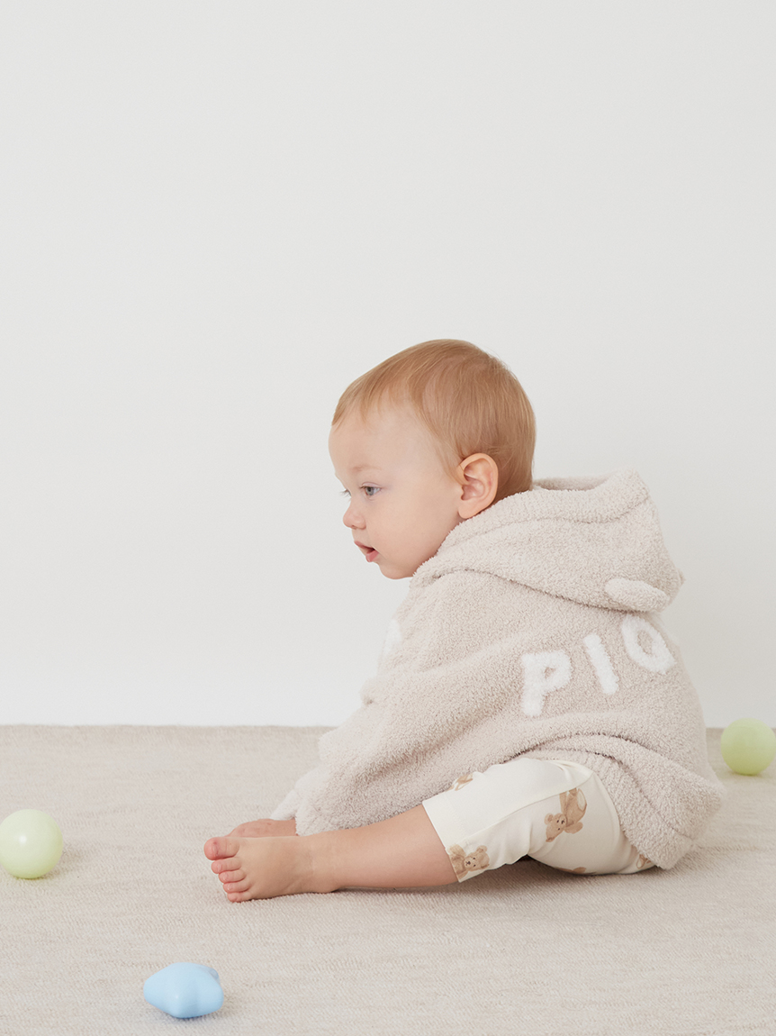ONLINE限定カラーあり】【BABY】パウダーベアポンチョ(ポンチョ