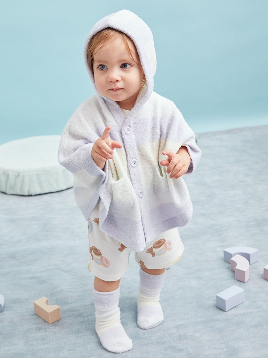 BABY】スムーズィーブロックボーダーポンチョ(ポンチョ・パーカ