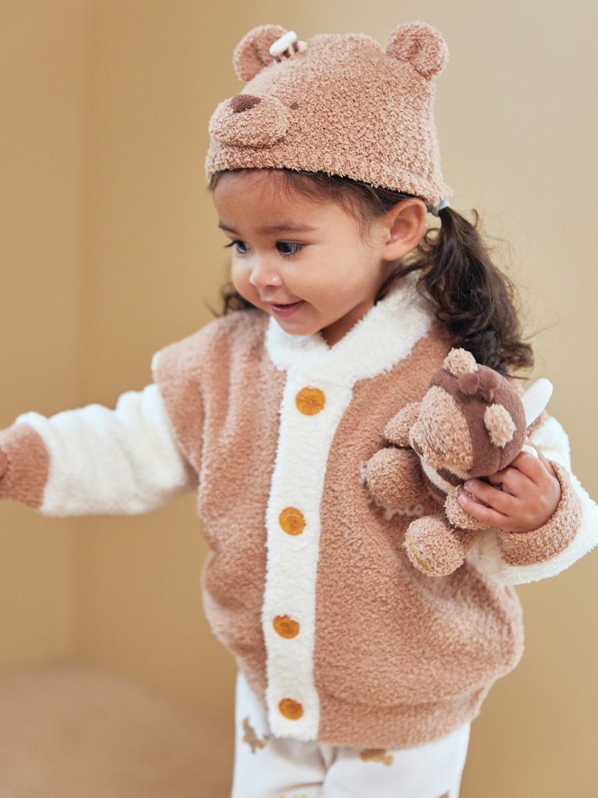 新品　ジェラートピケ　ベビモコ　はちみつベア　プルオーバー　ルームウェア BABY】ベビモコはちみつベアピケジャン(ポンチョ・パーカ)｜ルーム