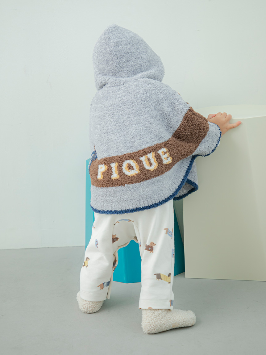 BABY】ベビモコダックスフンドジャガードポンチョ(ポンチョ・パーカ