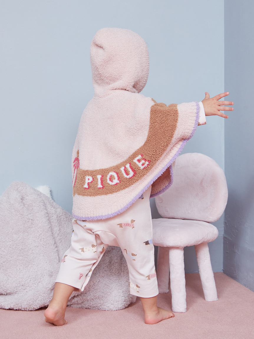 BABY】ベビモコダックスフンドジャガードポンチョ(ポンチョ・パーカ