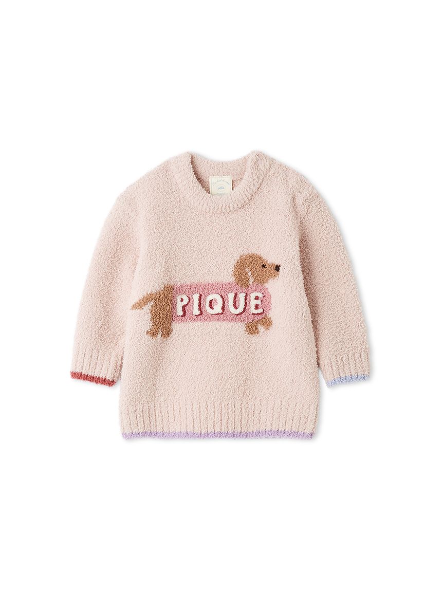 ＊ ベビーベア　ちょっとレトロな感じ＊　芥子 BABY】ベビモコダックスフンドジャガードプルオーバー(ニットプル