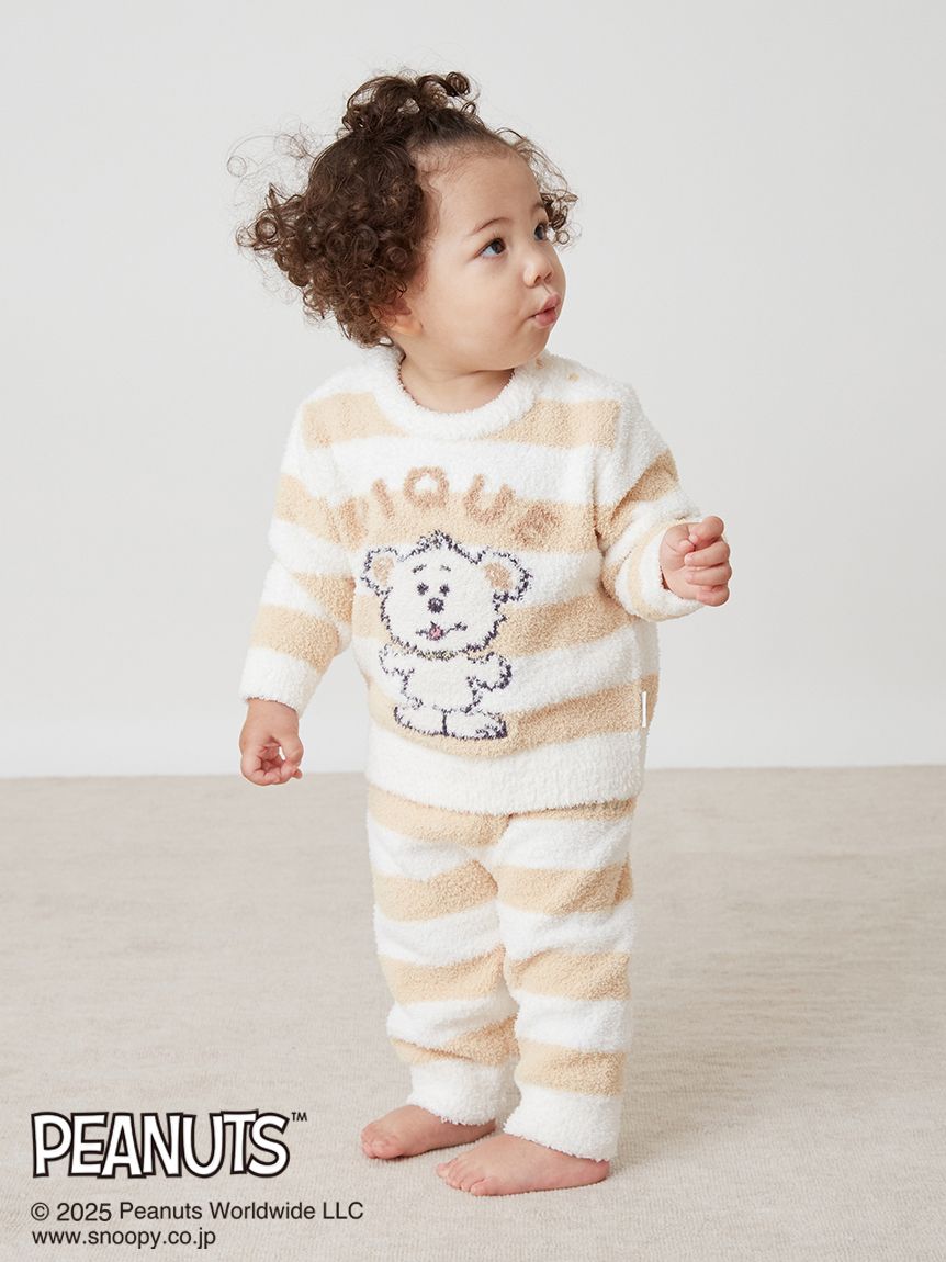 ジェラートピケ　PEANUTS ベビモコプルオーバー＆ロングパンツ スヌーピー ジェラートピケ【PEANUTS】ベビモコジャガードプルオーバー