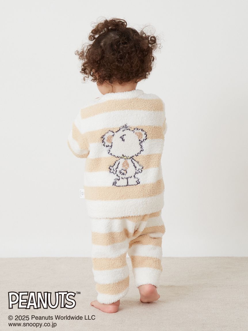 ジェラートピケ　PEANUTS ベビモコプルオーバー＆ロングパンツ スヌーピー 新品 ジェラートピケ ベビモコプルオーバー&ロングパンツ ウッド