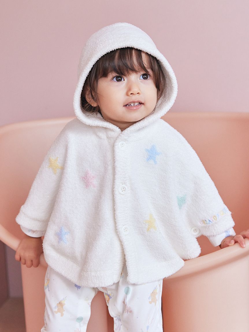BABY】エアリーモコカラフルスターポンチョ(ポンチョ・パーカ