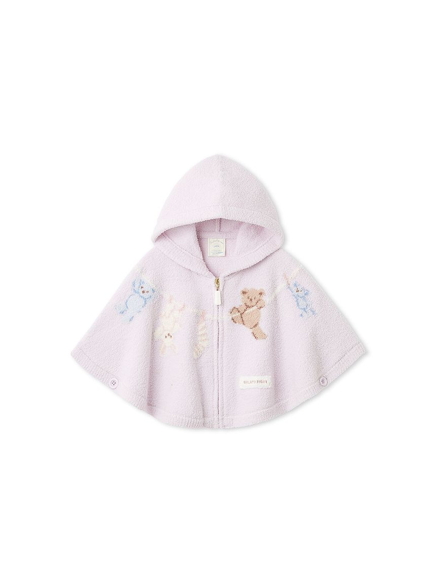 BABY】エアリーモコウォッシングアニマルジャガードポンチョ(ポンチョ