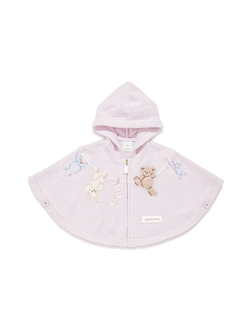 BABY】エアリーモコウォッシングアニマルジャガードポンチョ(ポンチョ
