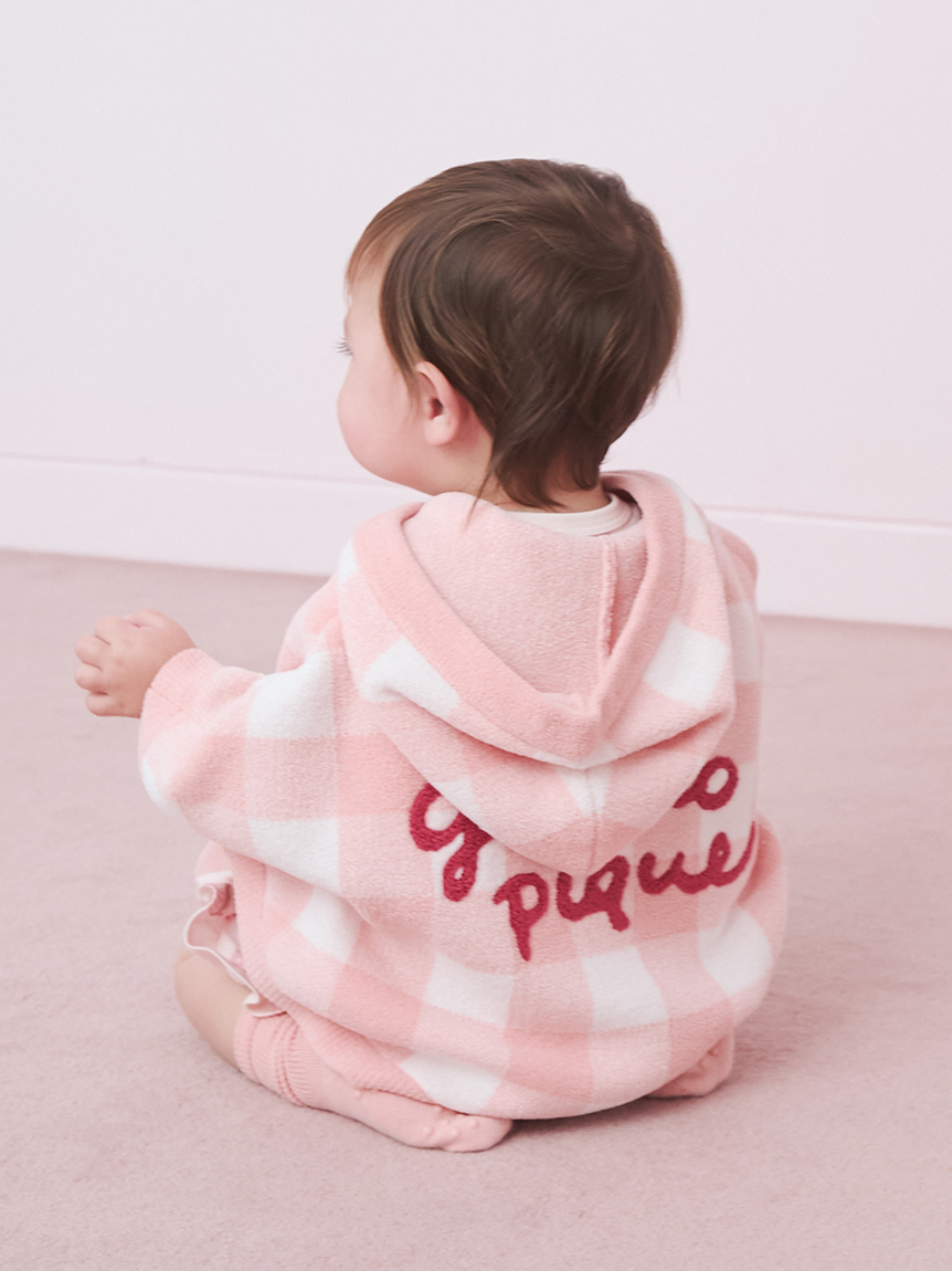 BABY】エアリーモコギンガムチェック柄ポンチョ(ポンチョ・パーカ 