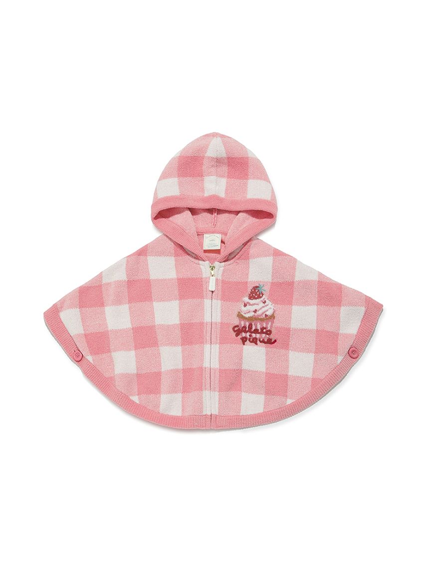 BABY】エアリーモコギンガムチェック柄ポンチョ(ポンチョ・パーカ
