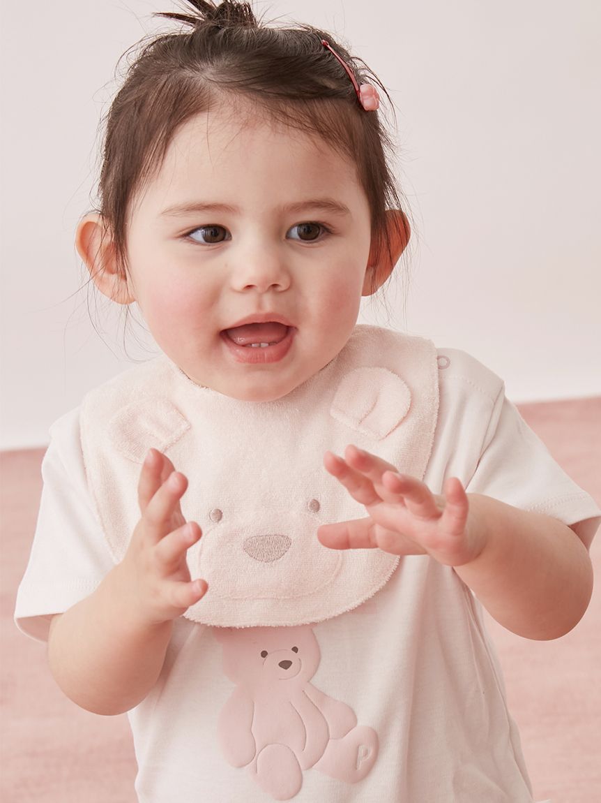 ラッピング済み】【BABY】パウダーベアポンチョ&スタイセット BOX付き