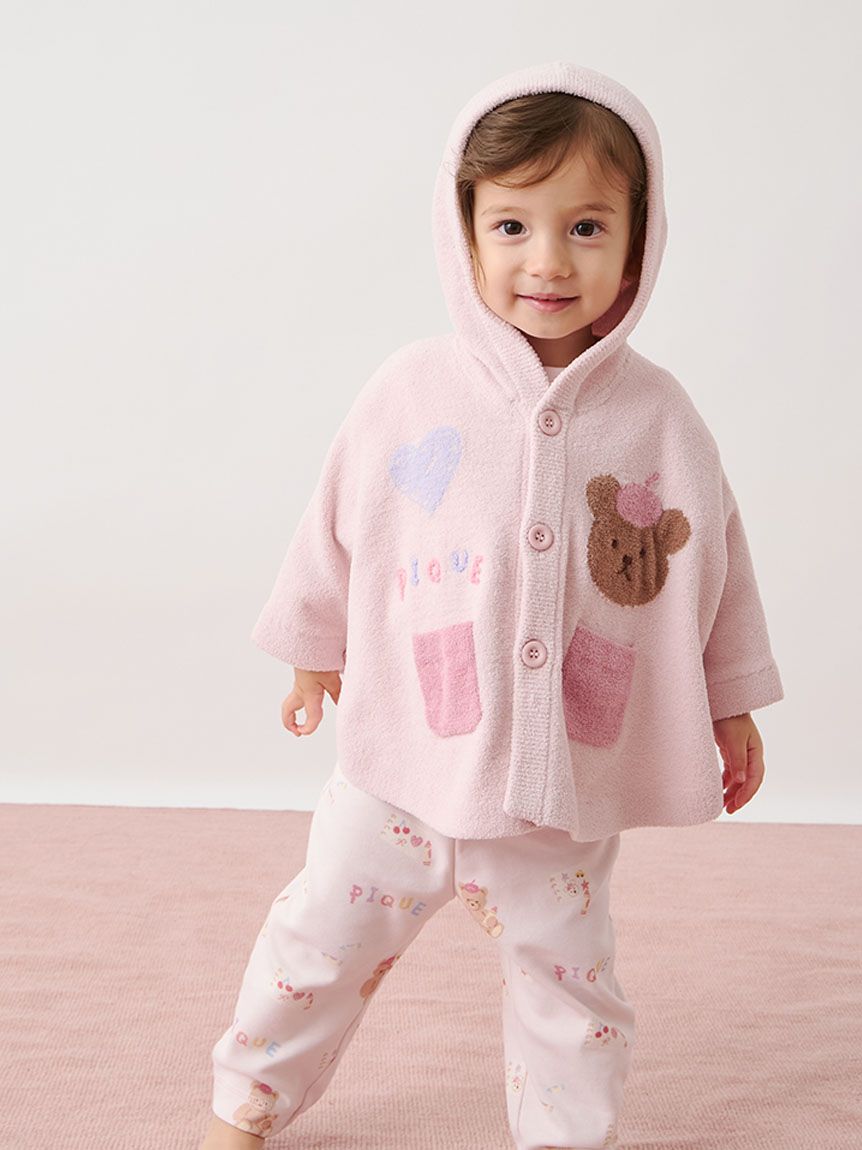 BABY】エアリーモコドローイングベアポンチョ(ポンチョ・パーカ