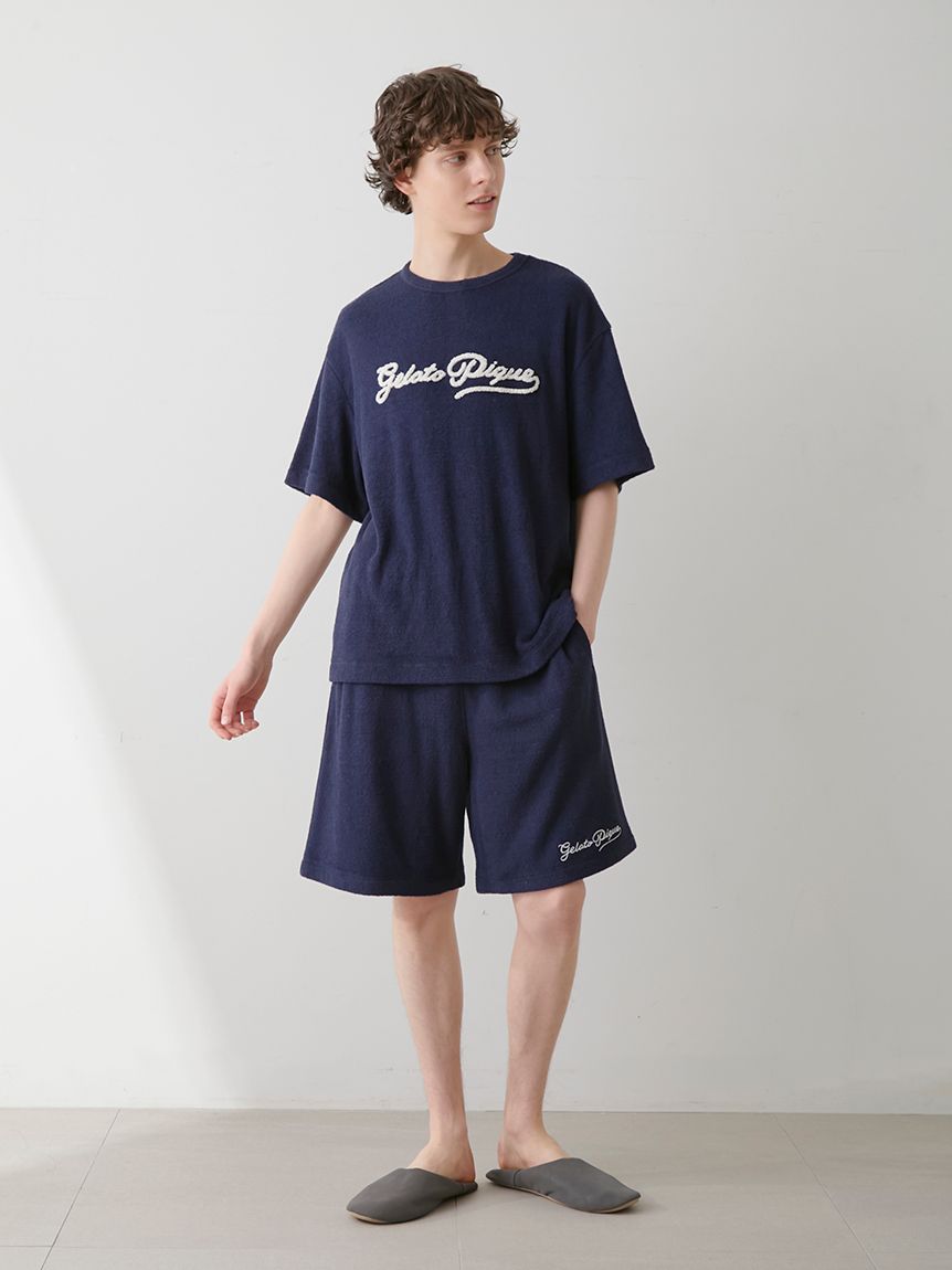 ルームウェア gelatopiqué 半袖半ズボン HOMME】パイルロゴ刺繍ハーフパンツ(ハーフパンツ)|ルーム