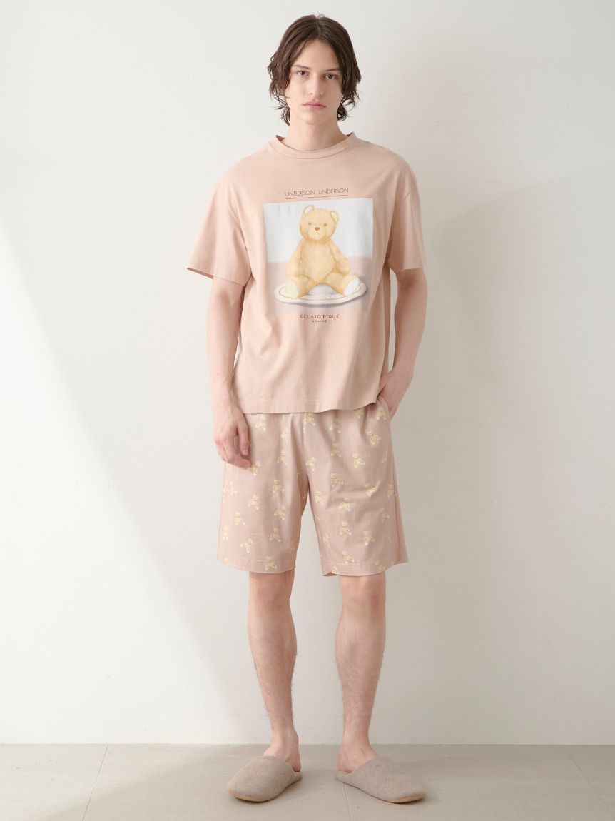 マークアンドロナ　総柄　ハーフパンツ　ベージュ マークアンドロナ 総柄 ハーフパンツ ベージュ マークアンドロナ 総柄