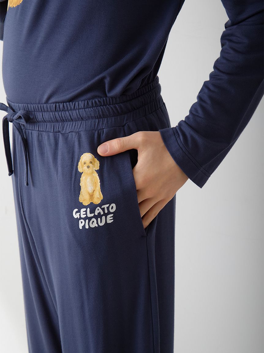 HOMME】 DOGワンポイントプリントロングパンツ(ロングパンツ)｜ルーム